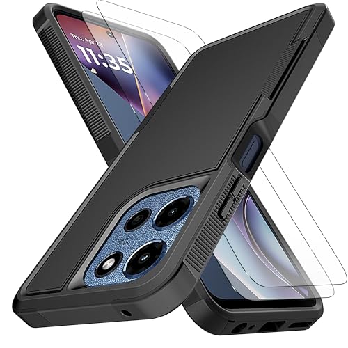 Funda para Moto G 5G 2025 [protección contra caídas de grado militar de 10 pies] [antideslizante] [2 protectores de pantalla TPE HD] resistente a prueba de golpes para Motorola Moto G 5G 2025 de 6.7