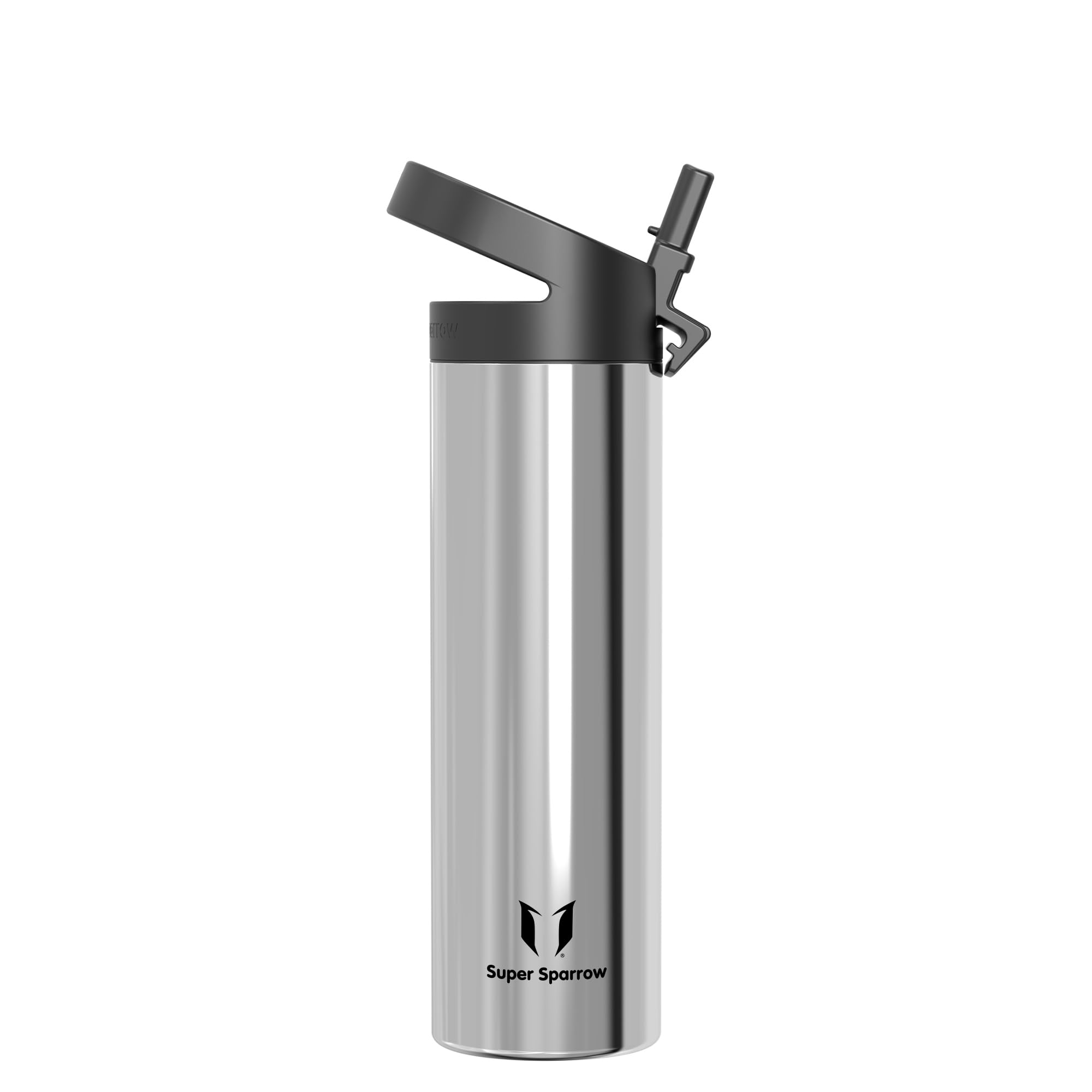 Super Sparrow Water Bottle Insulated - 750ml - Wide Mouth Metal Bottle - Wide Mouth SwivelSip Flask - BPA Free, Leak Proof - Ergonomic Straw Water Bottles for Work, Gym, Travel, Sports