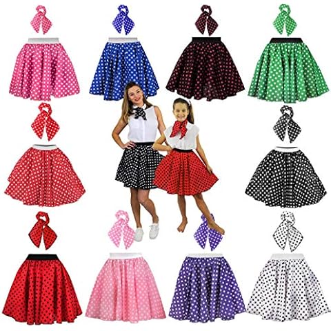 Falda Corta y Pañuelo con Puntos Blancos para Niña Cover