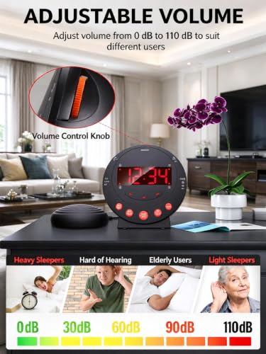 ChayWillow Vibrating Alarm Clock with Bed Shaker, Dual USB Charger - image 5