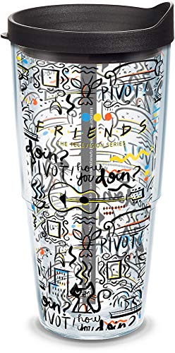Tervis Warner Brothers - Friends Pattern Insulated Tumbler with Wrap and Black Lid, 1334013, 24 oz,  - //coolthings.us