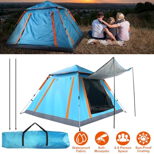 Carpa instantánea para camping 4-5 personas azul miniatura 3