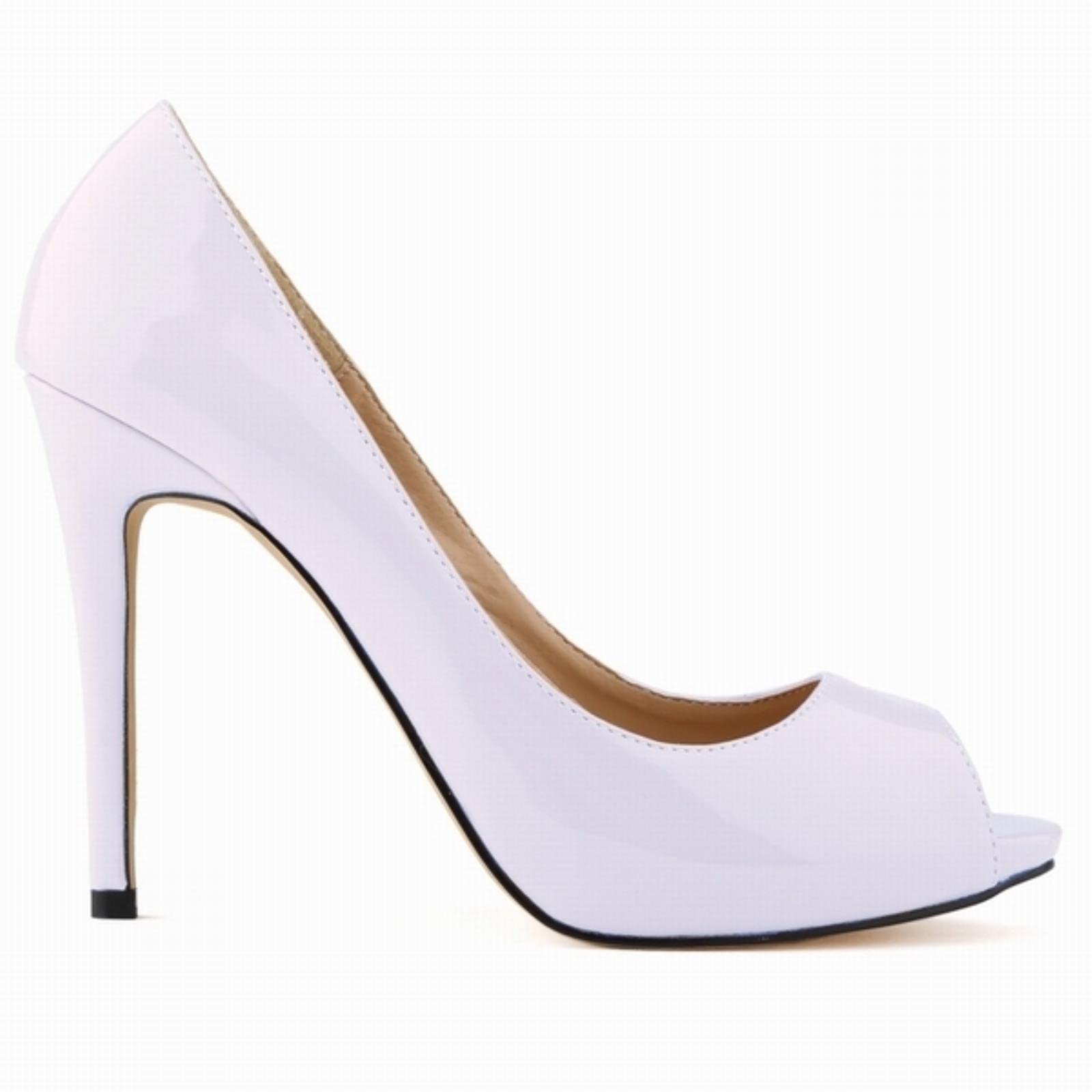QIANKUN Platform Wedding Shoes Summer Sexy Ladies Open Toe High Heels Sandals Open Toe High Heels-white,9.5 — image 1