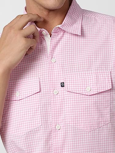 Image of Thomas Scott Men 100% Cotton Regular | Half Sleeve | Dounble Pocket | Checks Printed | | Casual | Shirts