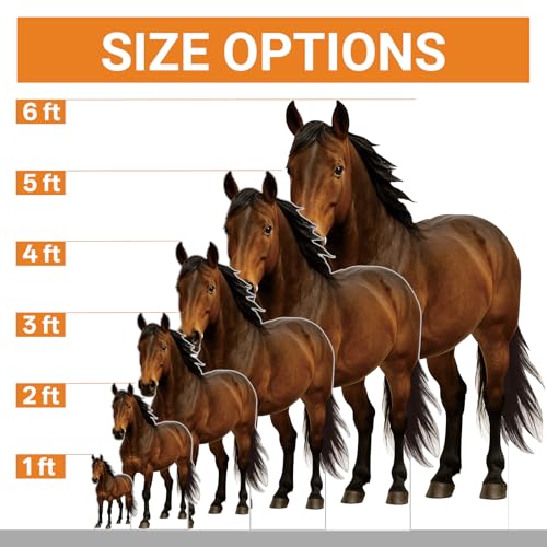 Image of Horse 3FT Life Size Cardboard Cutout Standup, 1 PC, for Events | Animal Standup for Birthday Parties, Party Decorations, Photo Booth Props, 1 PC Life Size Horse Cardboard Cutout