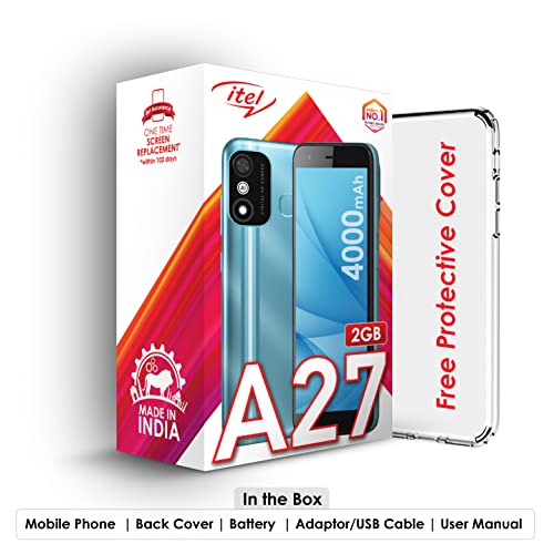 Image of itel A27 (5.45'' Full Screen Display | 4G Volte | 4000mAh Battery with AI Power Master|Dual Security-32GB+2GB Memory |Fingerprint Sensor + Face Unlock |5MP AI Rear Camera), Crystal Blue, (A551L)