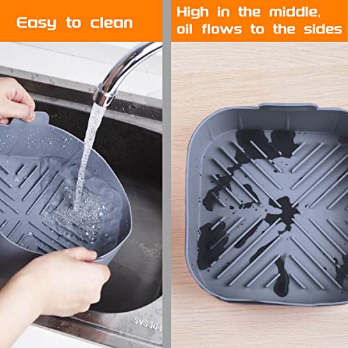 Jiubar Silicone Air Fryer Liners Larger Capacity Air Fryer Silicone Pot Air Fryer Silicone Basket Silicone Air Fryer Accessories Square - 8.1'' X 3.5'' #TOP5