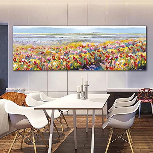 Peinture sur toile paysage abstrait décoration maison affiche murale salon 70x210 cm sans cadre