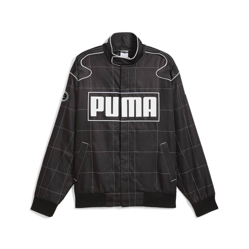 Mens Archive Seasonal Relaxed Racer Jacket Athletic Outerwear Casual - Black