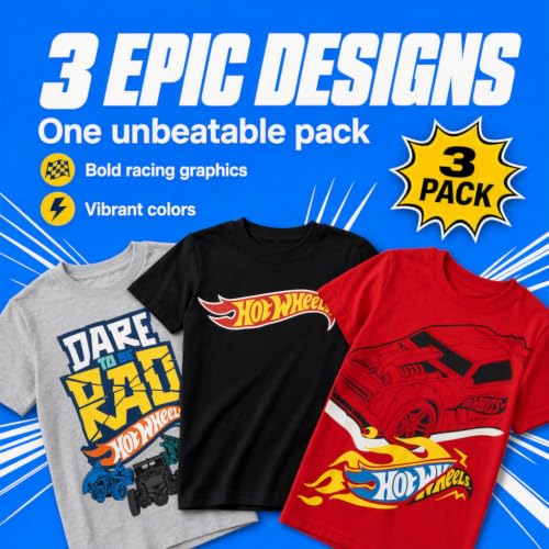 Hot Wheels Toddler Boys' 3-Pack Short Sleeve Graphic T-Shirts Red Grey Black 4T - image 7