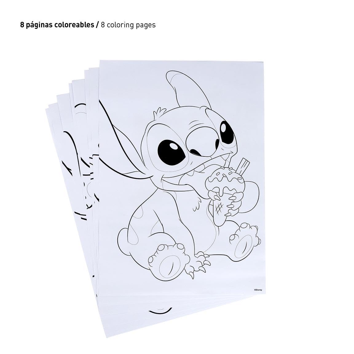 Disney Stitch Colouring & Stationery Set Includes Pencil Case, Pen, Notepad, HB Pencils, Colour Markers, Colour Pencils, Eraser, Sharpener & Colouring Pages Creative Gift for Boys & Girls - Image 3