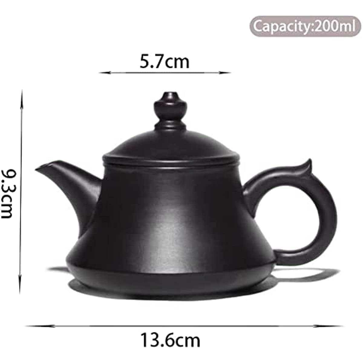 Théière Chinoise Violette en céramique, Service à thé Kung Fu Traditionnel, 220 ML, théière Violette en Terre Cuite Noire avec Filtre, Service à thé personnalisé.