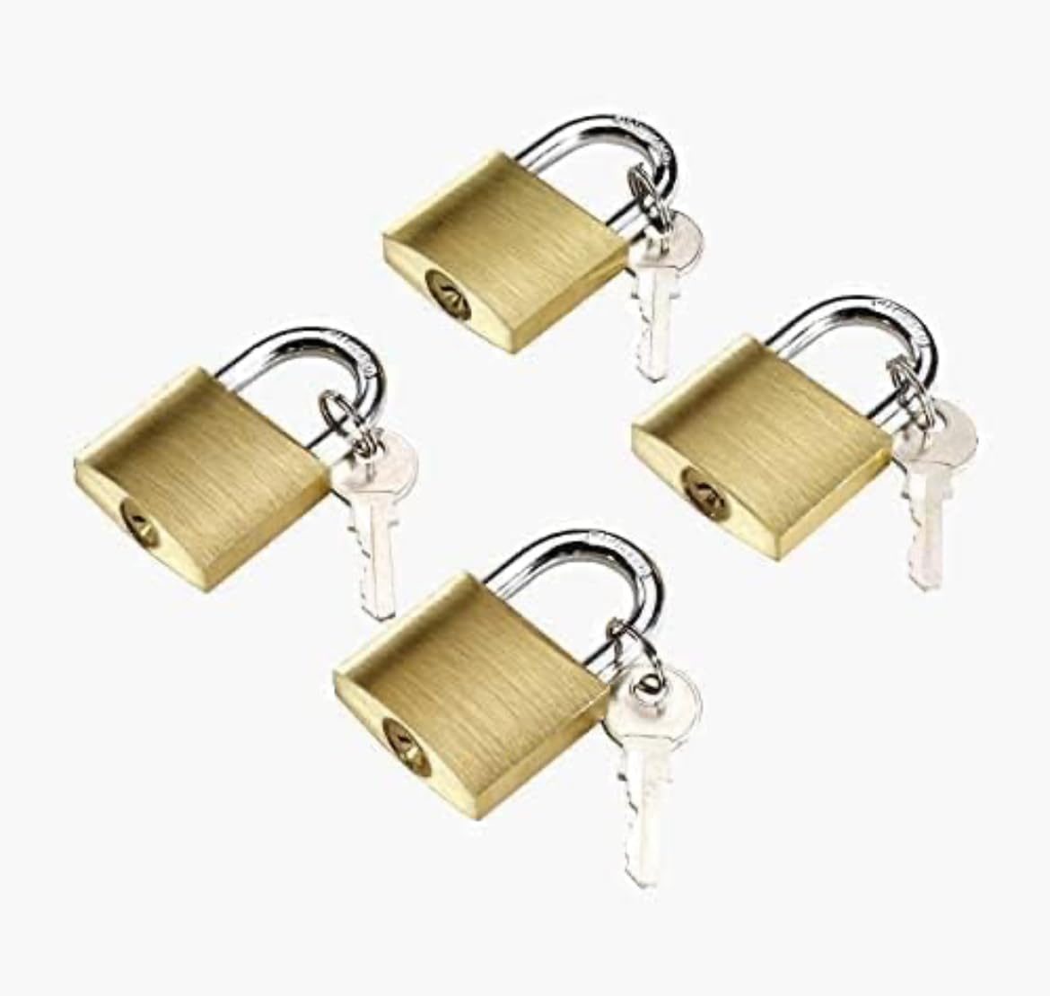 AKKIAGRO 20mm Padlock for Door with 3 Keys, Solid Brass Finish Mian Door Lock for Home [Pack of 2]-picture-26