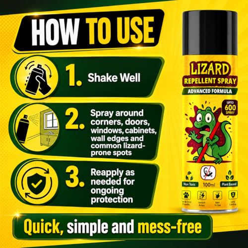 Image of Lizard Killer Control Spray for Home | Powerful Lizard Repellent And Control Spray for Walls, Kitchen And Corners | Easy-to-Use Pest Control Solution for Chipkali (Pack Of 2)