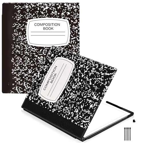 QIOFEARTH Case for Remarkable 2 Paper Tablet 10.3" 2020 Released,Slim Lightweight and Hard Back Shell Protective Cover with Built-in Pen Holder,Comes with Remarkable 2 Pen Tips (Black Notebook)