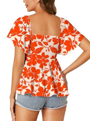 Image of LYANER Women's Square Neck Cute Peplum Top