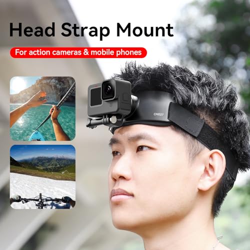 Image of ULANZI CM027 Camera Head Strap Mount Support Vertical Shots for GoPro Hero 13 12 11 10 9 8 7 6 5 4 Session 3+ 3 2 1 Max, DJI Osmo Action, Insta360, Action Cameras Head Mounted