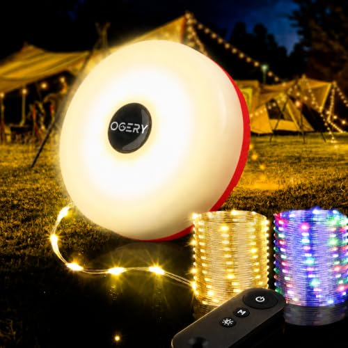 Image of OGERY Camping String Lights 4 in 1, 32.8FT Quick Storage 8 Modes Protable