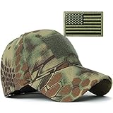 REDSHARKS Snake Camouflage Camo Baseball Cap with American Flag USA Tactical Operator Army Military