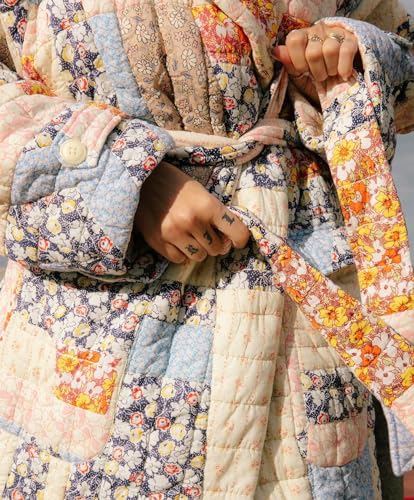 Antinson Women's Lightweight Blue Floral Puffer Jacket - Perfect for Chilly Adventures! - Image 6