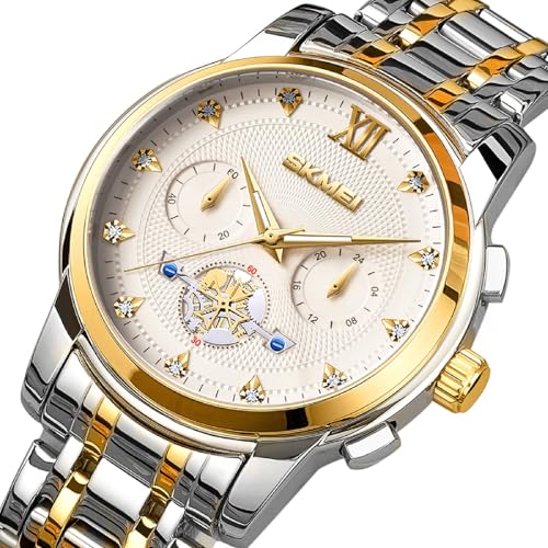 SKMEI Men's Luxury Analog Quartz Watches Waterproof Business Casual Mens Watches with Luminous Hands2