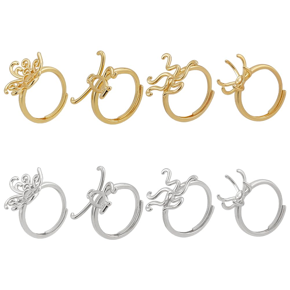 Base de bague réglable pour sertissage de pierres précieuses irrégulières