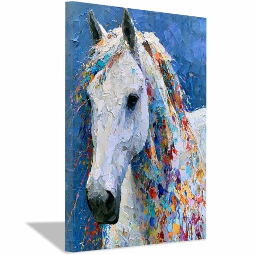 Photos d'œuvres d'art de cheval multicolore sur toile pour une maison inspirante