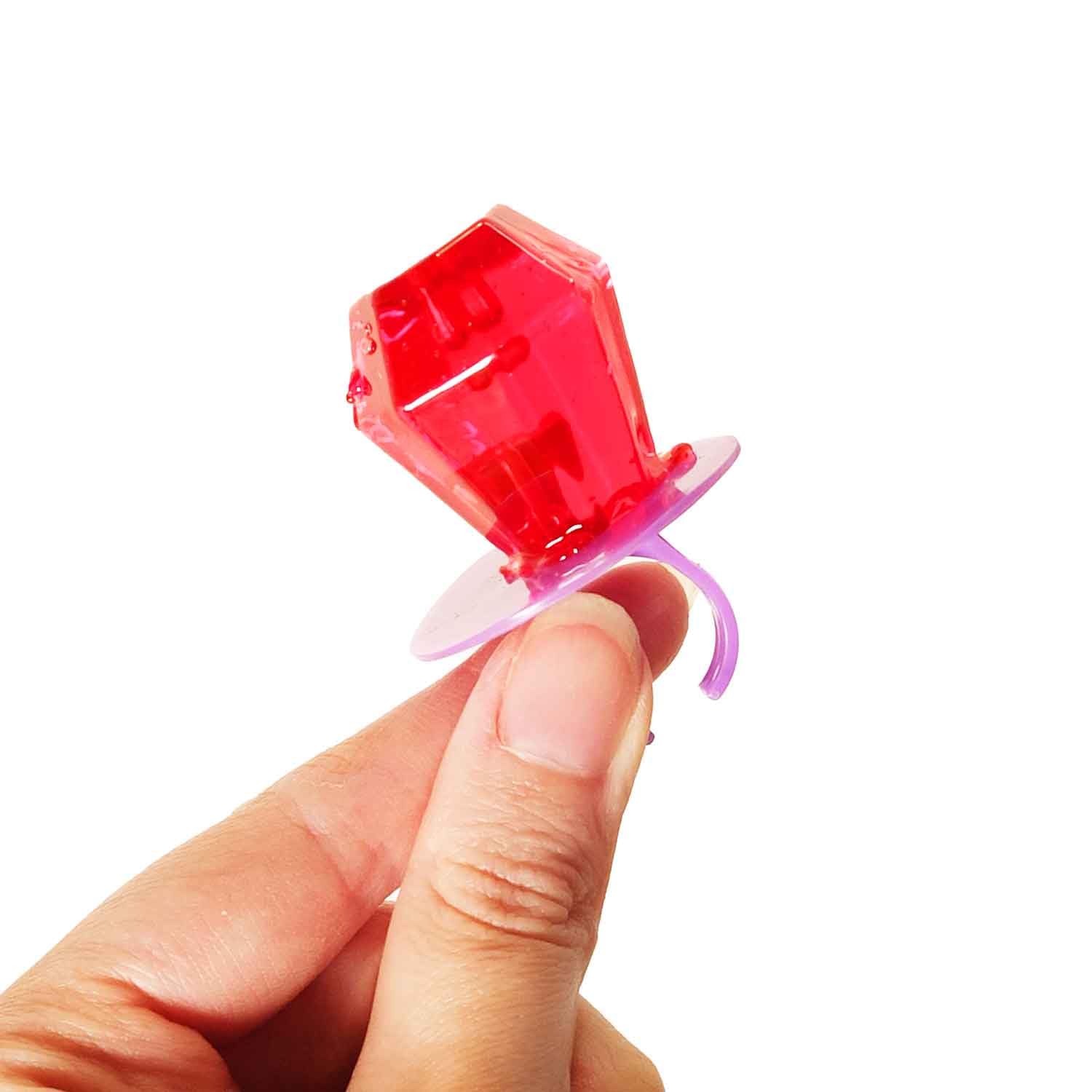 Jewel Rings Pop Candy Lollipop Rings Grape & Strawberry (Combo) Flavour, Purple and Pink, Each 10g Individually Wrapped Pack of 12 (Imported) - Image 5 thumbnail