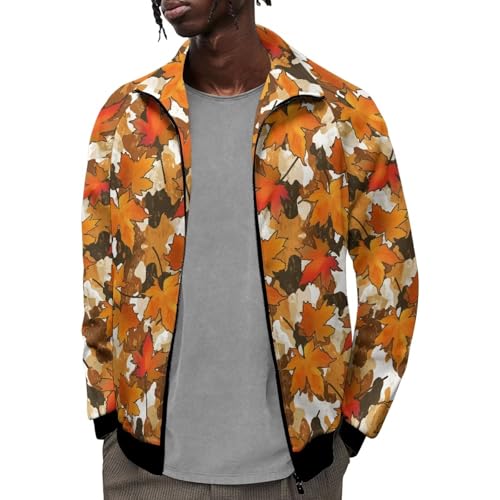 Image of Men's Lightweight Jackets Casual Full Zip Fleece Jacket Men Coats Fashion Long Sleeve Sweatshirt