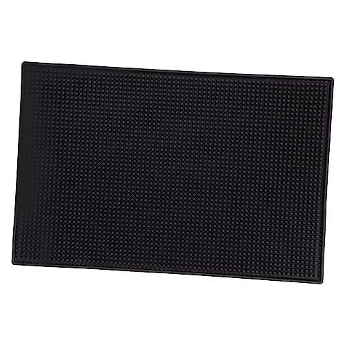 CIYODO Posavasos de Agua Antideslizante Acolchado Largo café para encimera Fast Drying Mat Estera de la Taza de Silicona Alfombra de Copa de Silicona de polivinilo Black