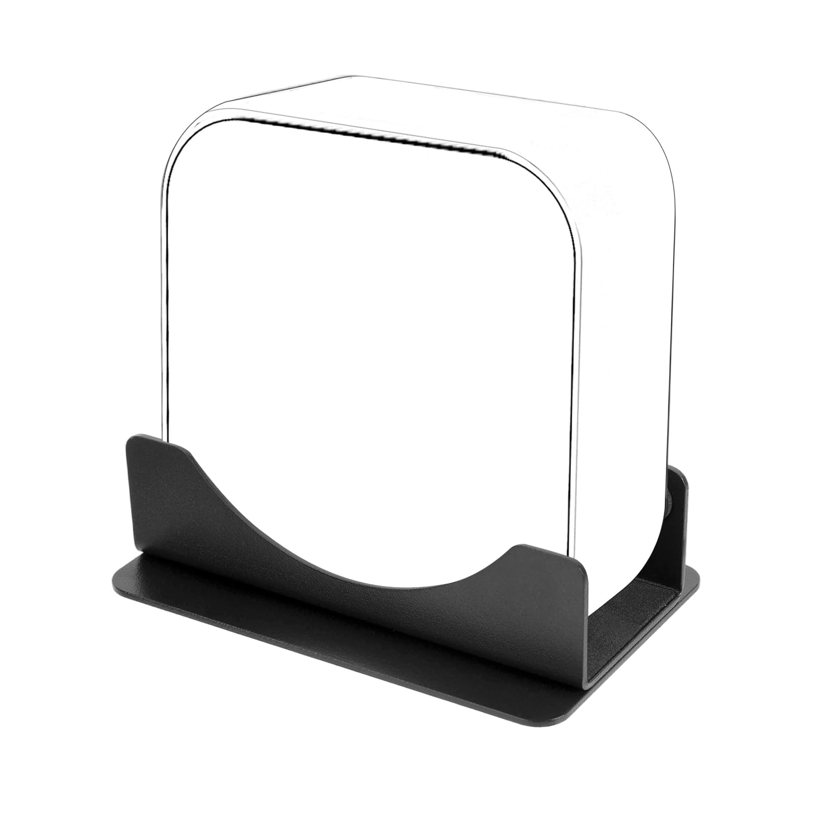 Desktop Stand for Mac mini M4/M4 Pro 2024, Carbon Steel Mount Heat Dissipation Anti-Scratch & Space-Saving Design Metal Desk Organizer Accessories (Black)