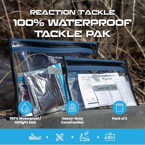 Reaction Tackle Bolsa Transparente Impermeable para Cañas, Cremallera Sumergible con Certificación de Buceo, 14x9 pulgadas, Paquete de 2 miniatura 4