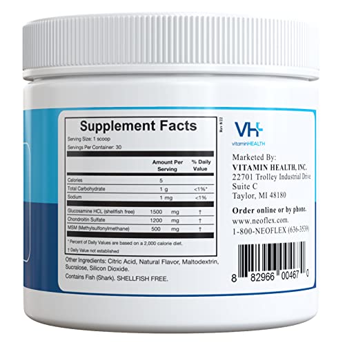 Neoflex-Bone-Joint-Health-Powder-Supplement-MSM-Glucosamine-Chondroitin-Triple-Strength-Formula-30-Scoops-Canister