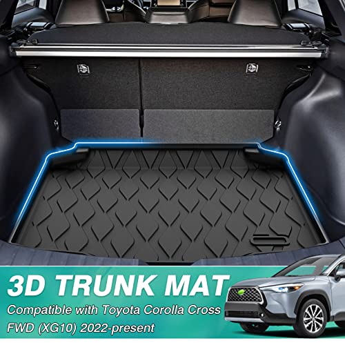 Mixsuper Custom Fit Cargo Liner For 2022 2023 Toyota Corolla Cross All Weather Rear Cargo Mat Trunk Liner Black (Does Not Fit Toyota Corolla) #TOP1