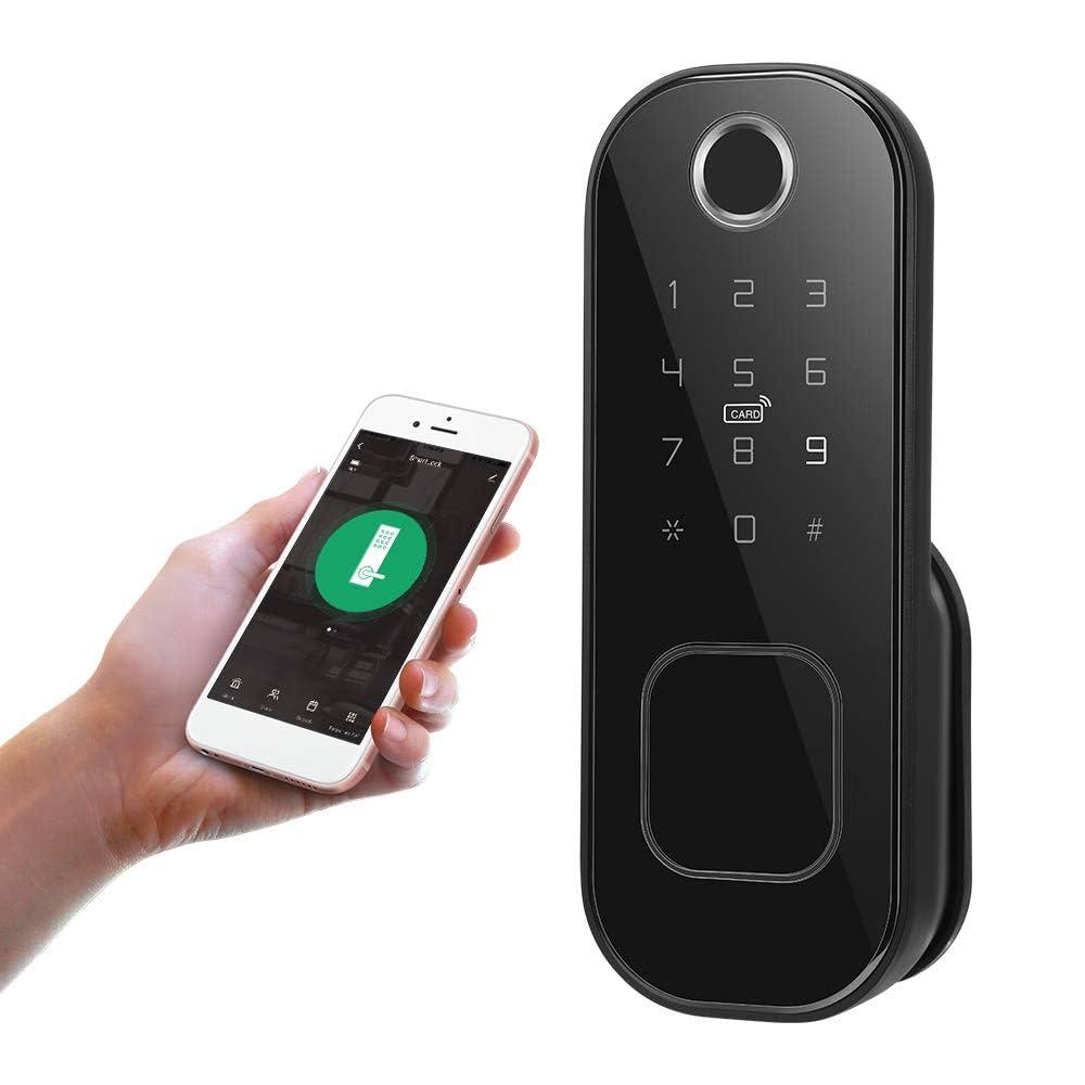 指紋認証　パスワード　鍵　アプリ認証　ドアロック Amazon | ドアロック 指紋認証 スマートドアロック スマホ対応