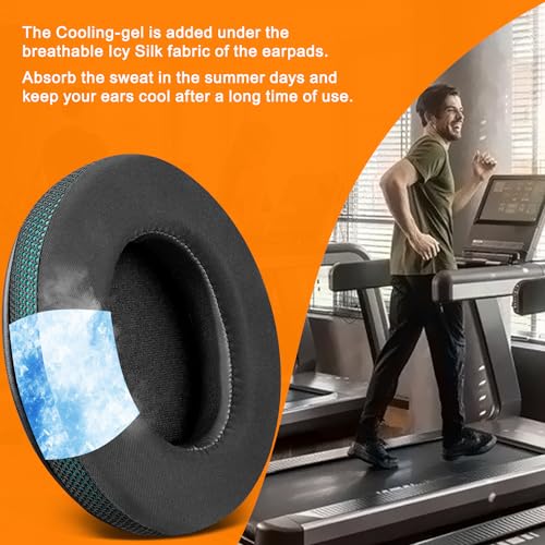 Image of SOULWIT Cooling-Gel Earpads for Razer Barracuda, Barracuda X, X Chroma Headphones, Ear Pads Cushions with Noise Isolation Foam, Ice Silk Fabric - Dark Green