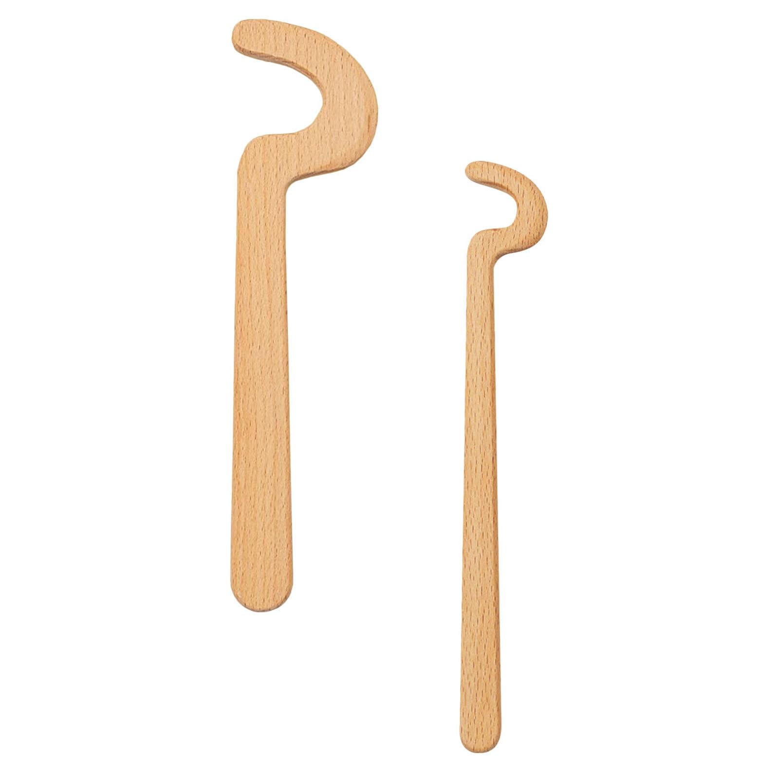 Herramientas para Modelar Cerámica y Arcilla de Madera, Juego de 2 Piezas con Mango Largo, Tamaño Pequeño y Grande, para Esculpir y Recortar Bordes, Uso en Cerámica Artística