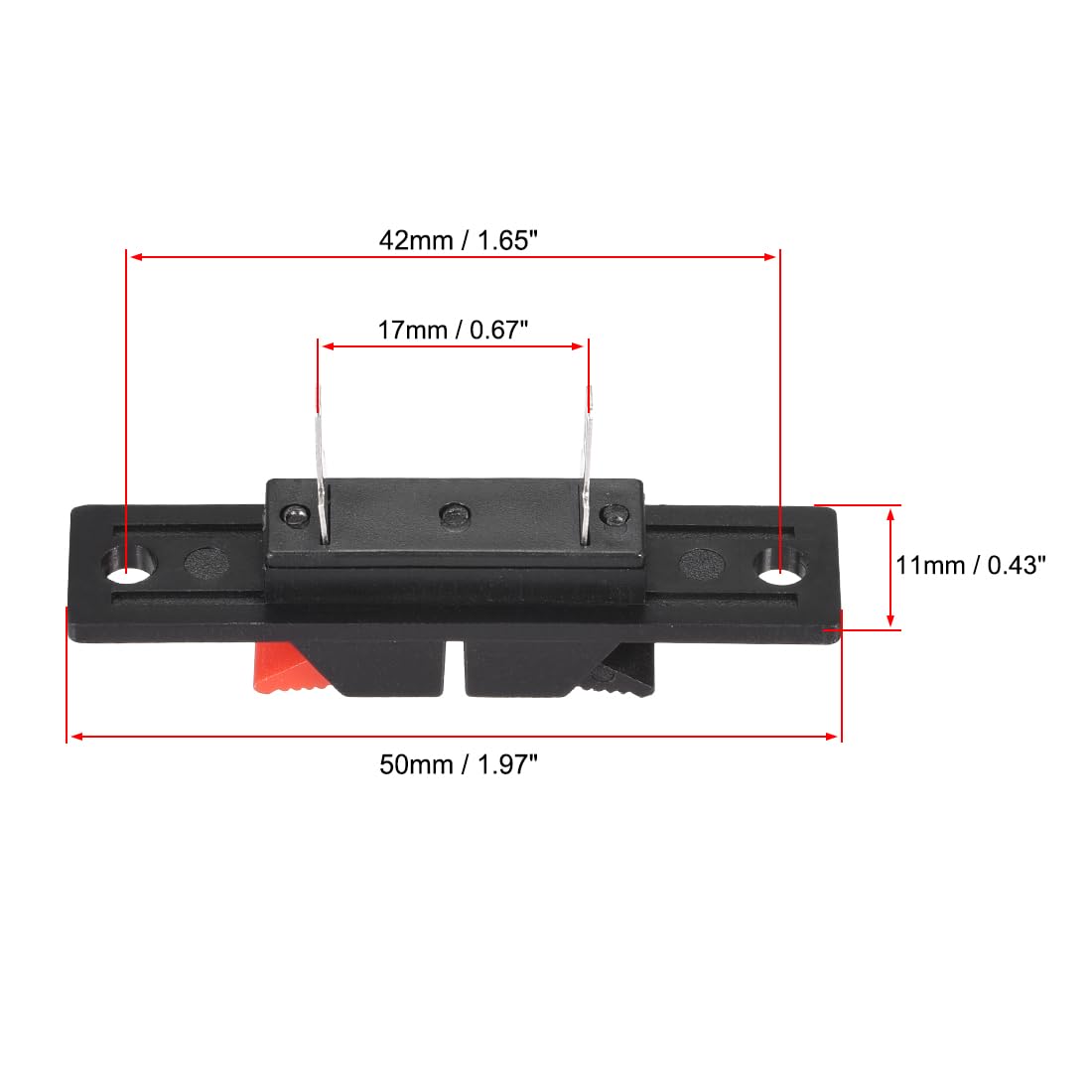 Speaker Wire Connector Block 2 Way Spring Speaker Terminal Clip Push ...