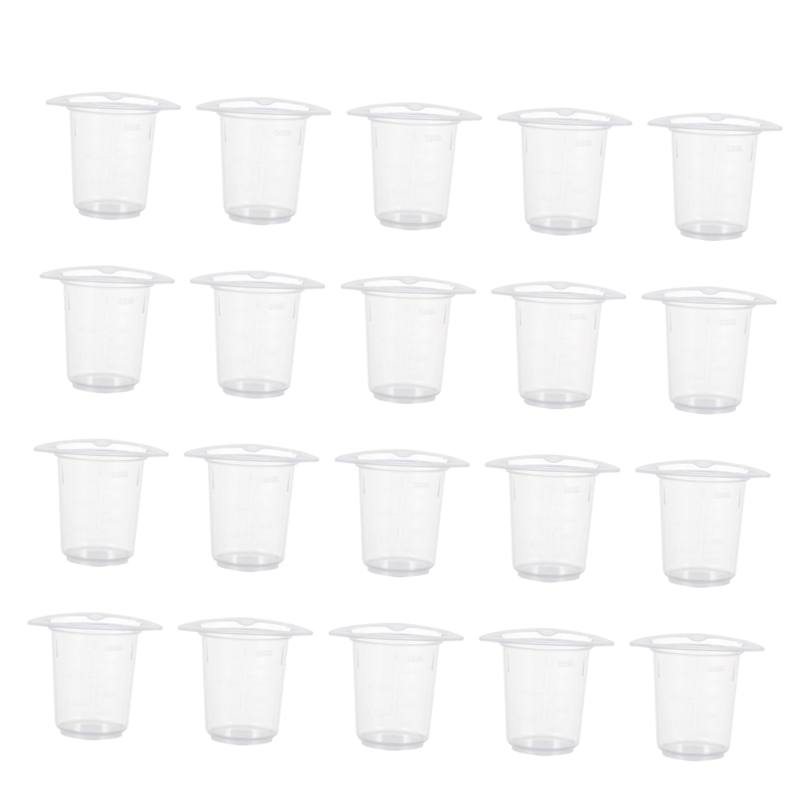 Alipis Plastic Beakers 50ml Graduation 20pcs Laboratory Use Handleless Accurate Measuring Cups