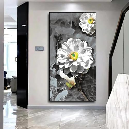 Tableau fleurs blanches décoration murale moderne affiche grand format pour maison - 5