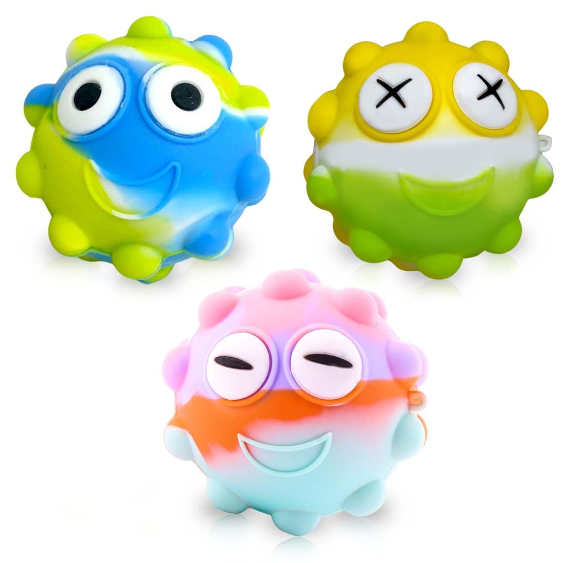 Wembley Pop Fidget Toys Silicone Stress Relief Ball Squeeze Toys for Kids Toddlers Autism Sensory Anti Anxiety Ball Relaxation & Fun - Pack of 3 (B0D1C4T8JY) Amazon Price History, Amazon Price Tracker