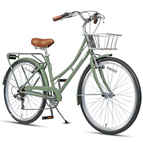 AVASTA 26 Inch Hybrid Bike, Lightweight Step-Through High Tensile Steel Frame for City Commuting, 6...