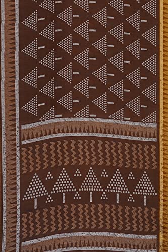 Image of Women's Brown Surat Stiff Saree With Blouse Piece (D624 Brown)
