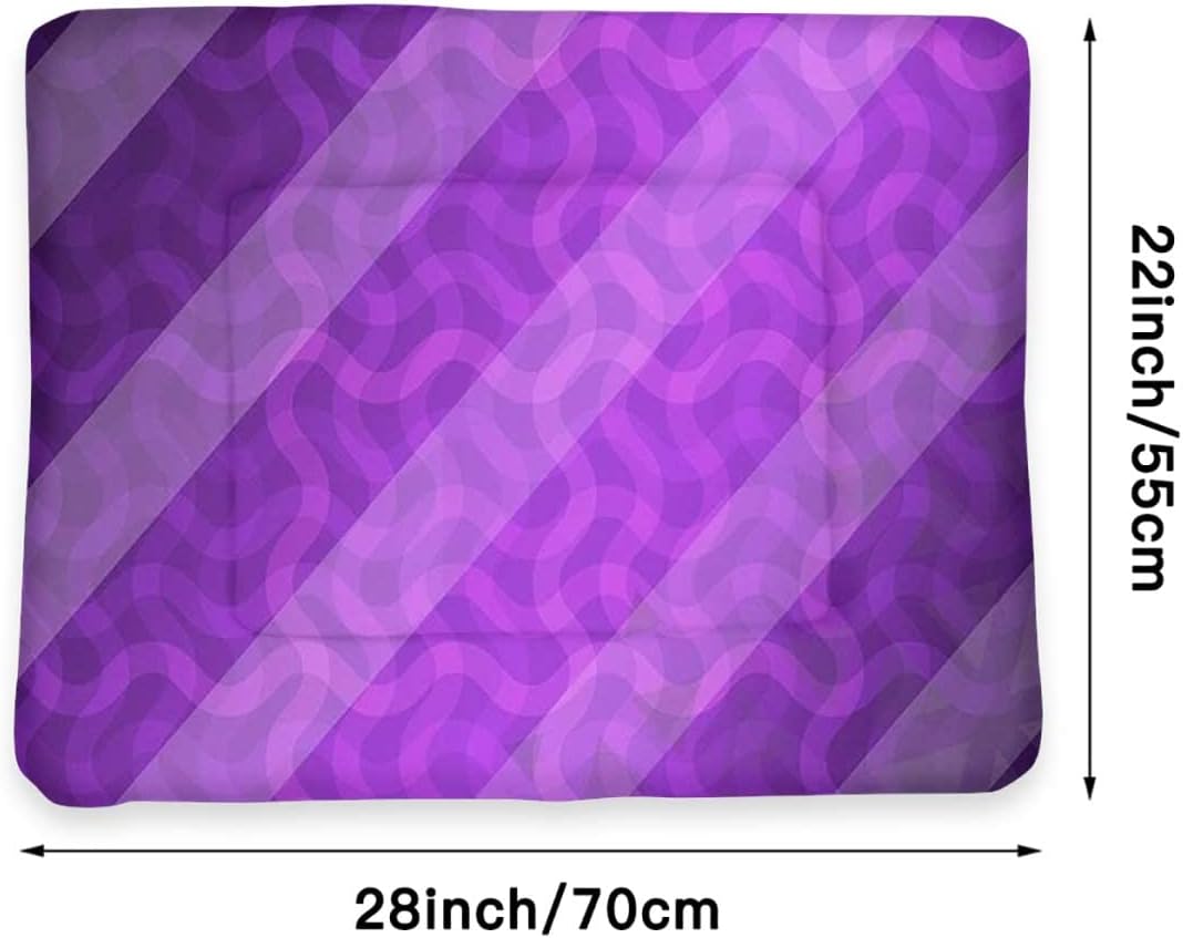 review Purple Thermal Cat and Dog Warming Bed Mat Abstract Colored Squares Ombre Like Super Soft Plush Dog Crate Pad for Travel or Home Eggplant 22