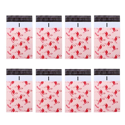 Parliky 50 Buste Postali Impermeabili Stampate Fenicottero, Busta Autosigillante Opaca Resistente a Strappi per Spedizioni, Sacchetti Imballaggio Leggeri per Cosmetici e Accessori