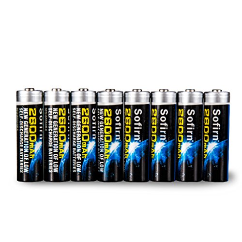 Sofirn da 8 Pack 2600 mAh AA batterie NiMH per
