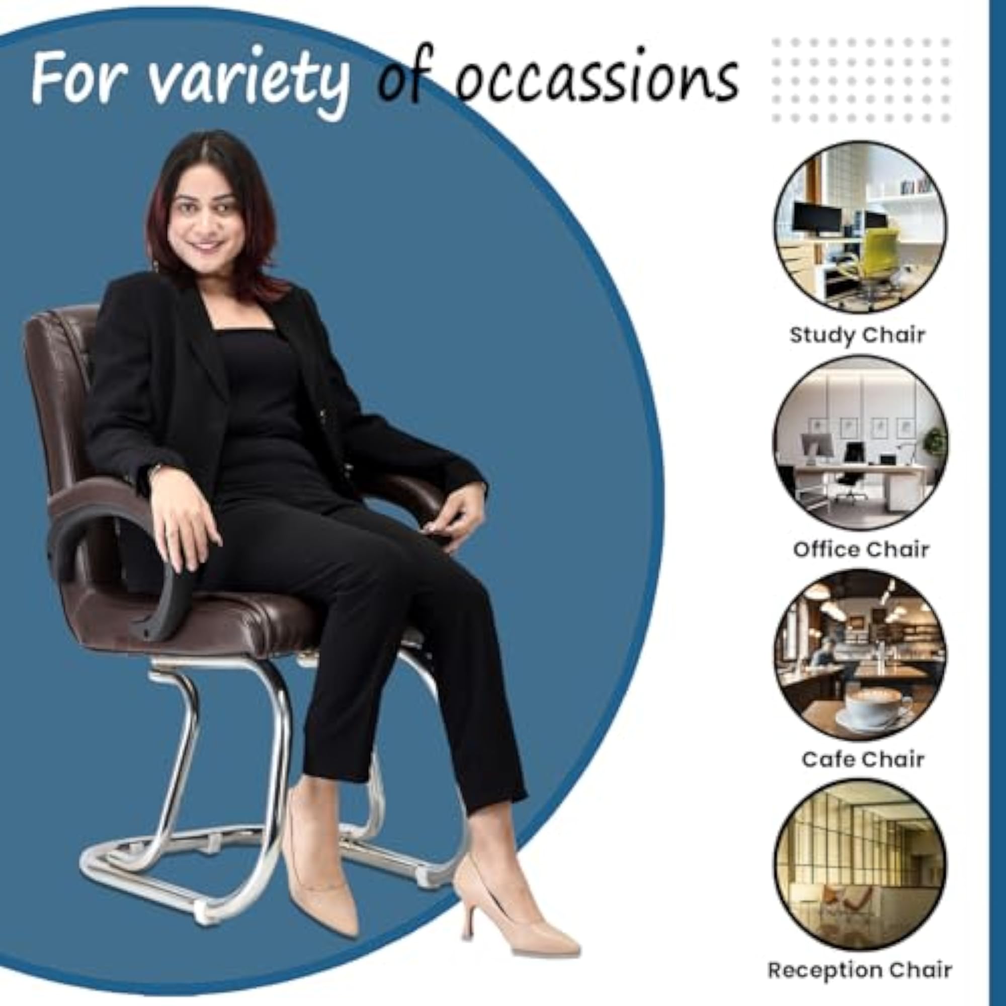 Executive Office Visitor Chair with Cushioned Seat Back