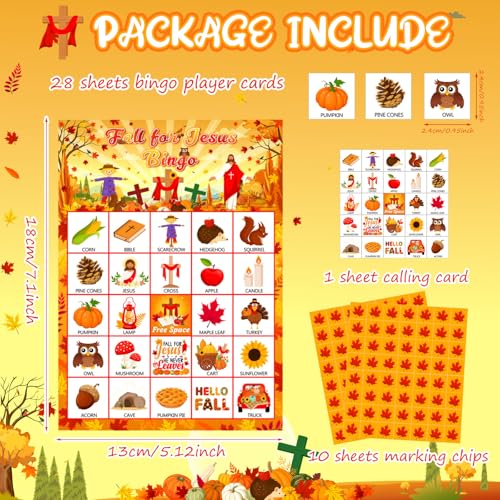 Shappy SHAPPY-FJI-12212 39 Pcs Fall Bingo Game Cards Sets thumb #1