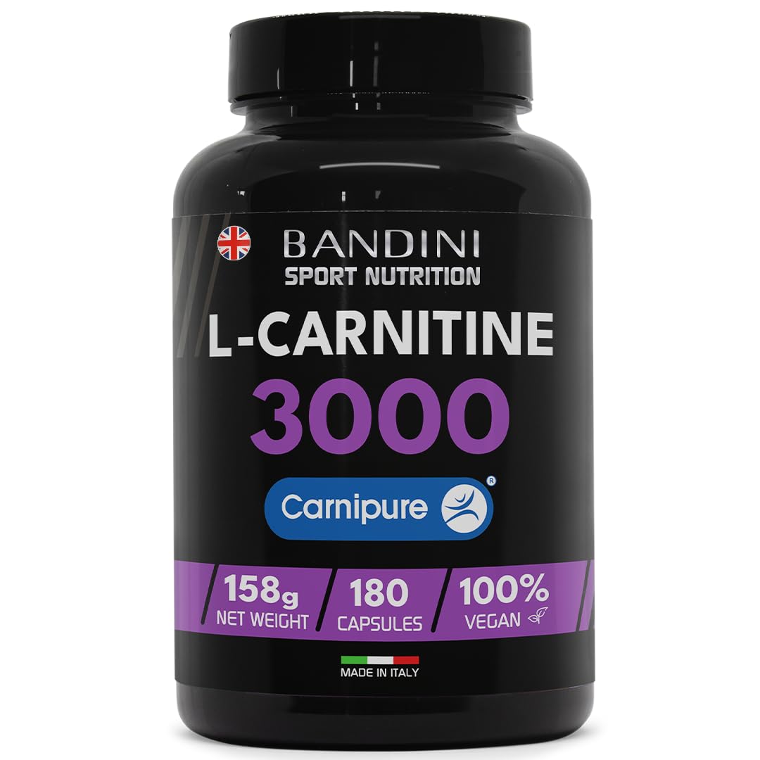 L-Carnitine 3000-180 capsules- High-dose- Pure L-Carnitine Sports Supplement- Toning- Energy and muscle recovery- Improves sports performance