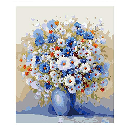 BERYART DIY Oil Painting, Paint by Number Kit, Acrylic Pigment - 16x20 inch Vertical Vase (Frameless)
